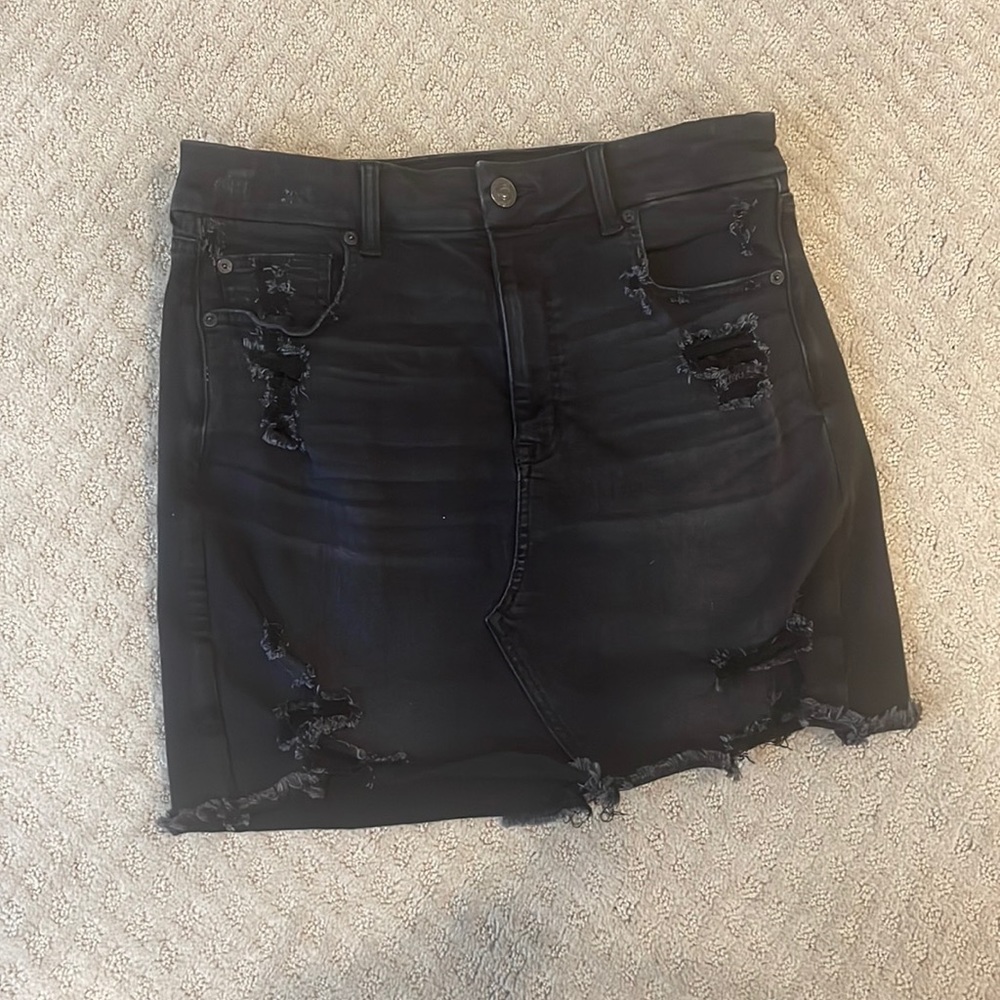 American Eagle Black Denim Skirt